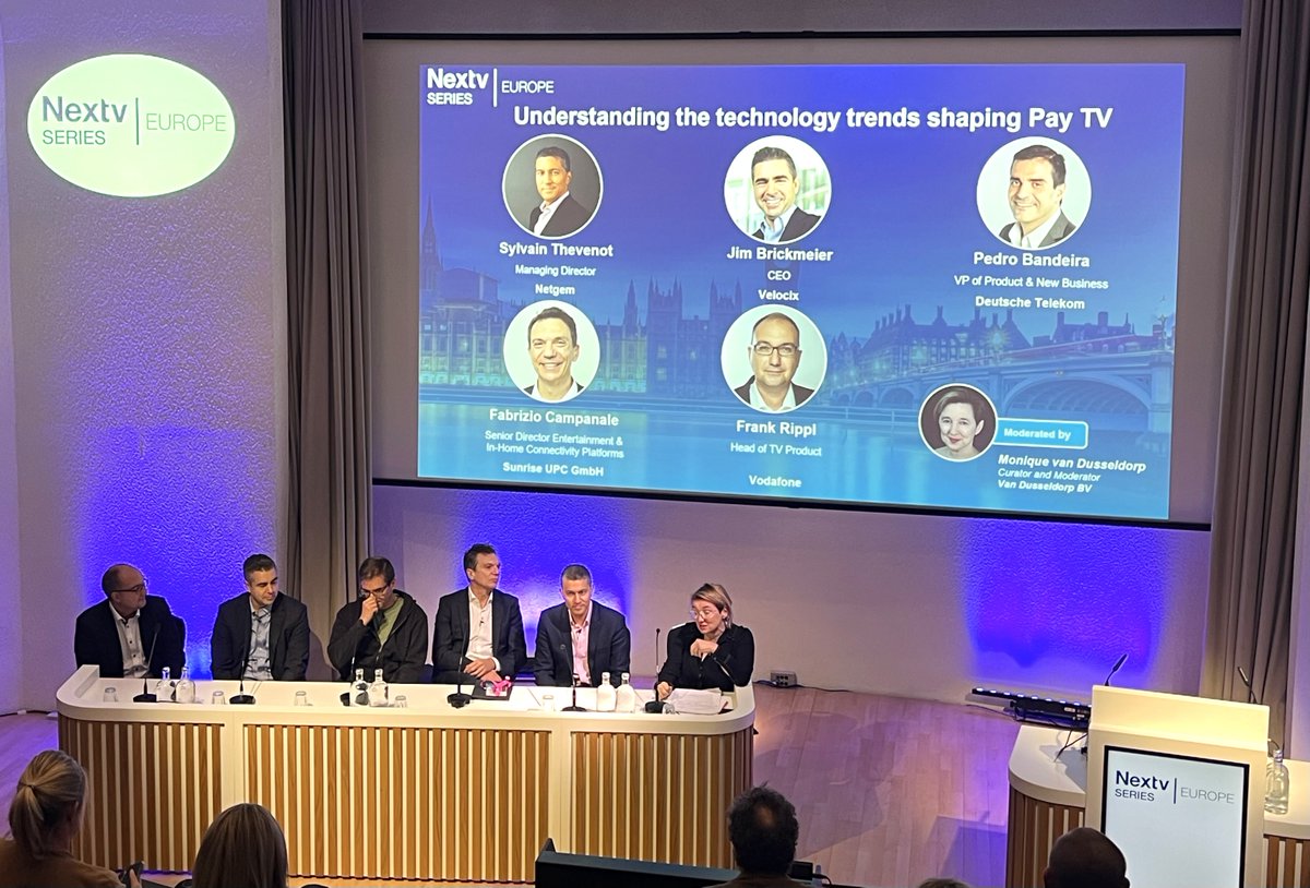 Netgem's tweet photo. Live as we speak. @Netgem in great company with others on this mornings panel. All helping to shape Pay TV. #nextv #tv #paytv @NextvSeries
https://t.co/CMKhdywmsv https://t.co/q7IjQlPbla