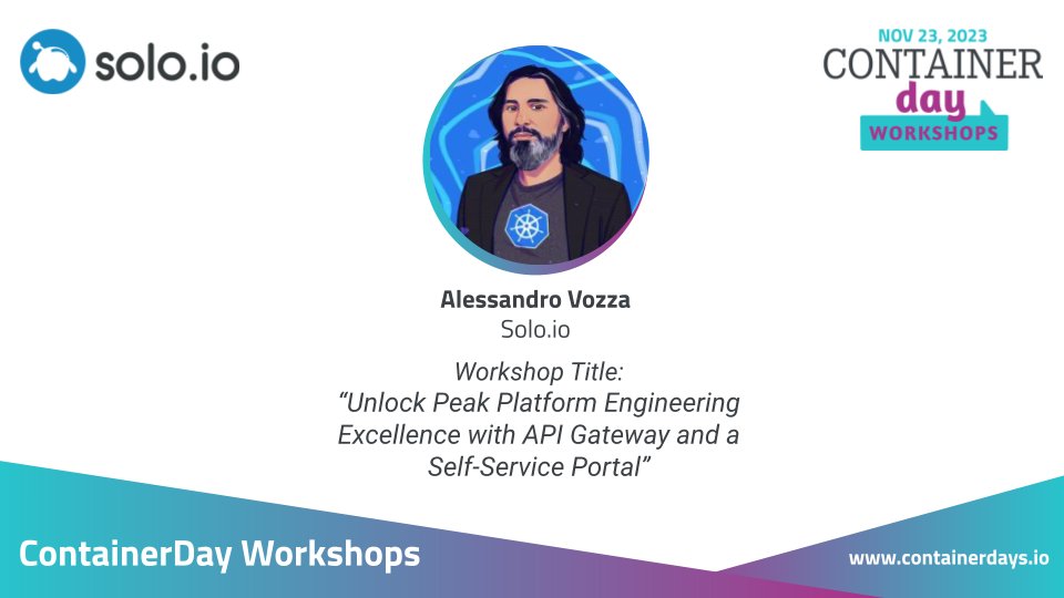 ConDaysEU's tweet image. Join Our Workshop by @bongo from bit.ly/3Fy0APX: &quot;Unlock Peak Platform Engineering Excellence with API Gateway and a Self-Service Portal&quot;! 

Book your place: bit.ly/45xMpom
We can&apos;t wait to meet you in person!
#ContainerDayWorkshops #CDWorkshops
