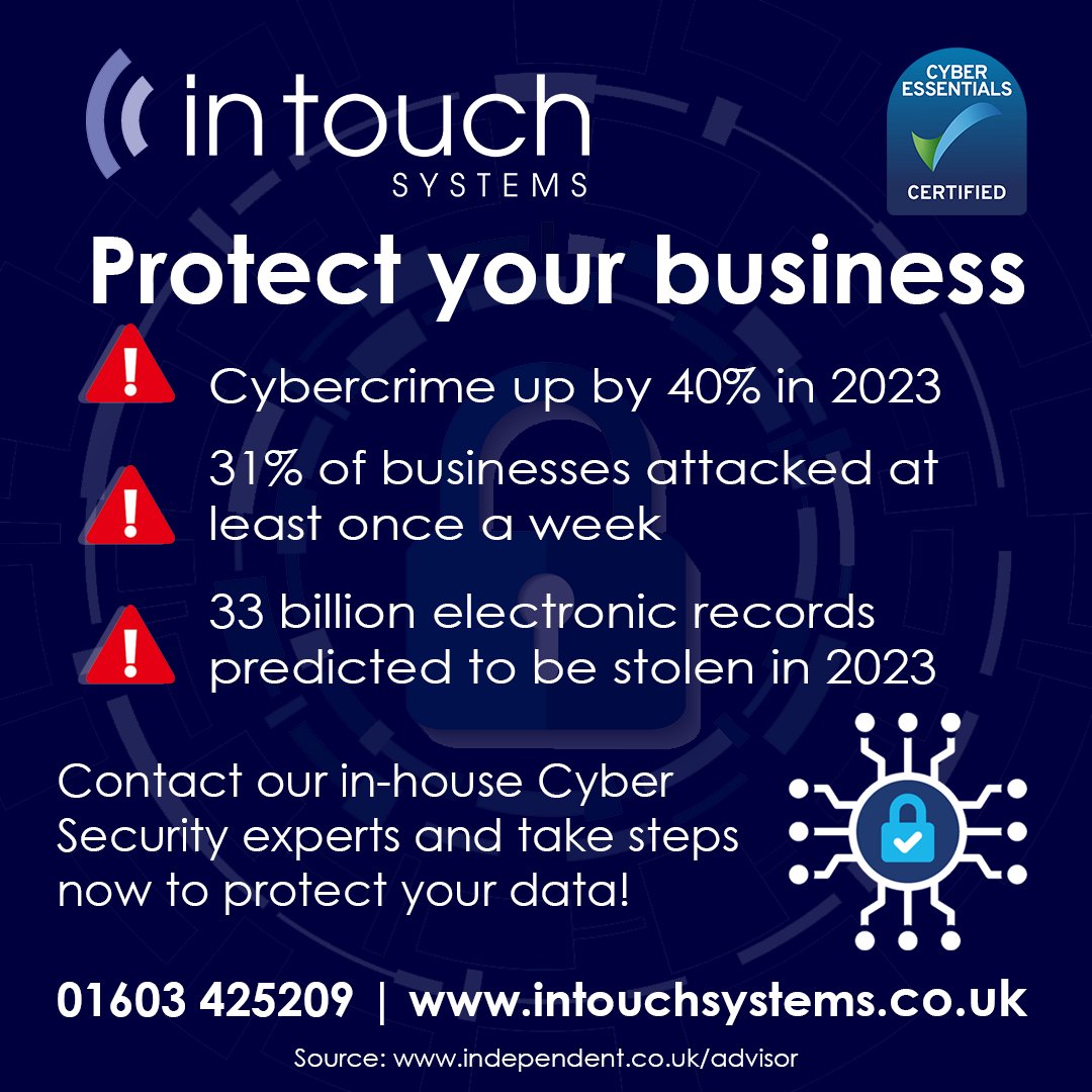 InTouch Systems (@intouchsystems) on Twitter photo 🛡️ Cybersecurity is not an option, it's a necessity for every business. Don't compromise on your company's security!
Contact our team to discuss how to keep your IT systems safe & secure, call: 01603 425209 or email: sales@intouchsystems.co.uk
#BusinessSecurity #NoCompromise 🛡️ Cybersecurity is not an option, it's a necessity for every business. Don't compromise on your company's security!
Contact our team to discuss how to keep your IT systems safe & secure, call: 01603 425209 or email: sales@intouchsystems.co.uk
#BusinessSecurity #NoCompromise