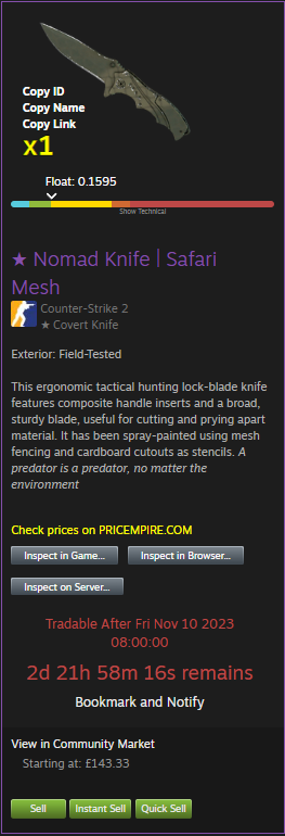 gravitY_CS2's tweet image. Just a reminder, I'm looking to sell these two knifes that I unboxed about a week ago. See the pictures for when I can trade them (time is in GMT). DM me if you're interested. (I won't be sending first). #cstrading #csskins #CS2