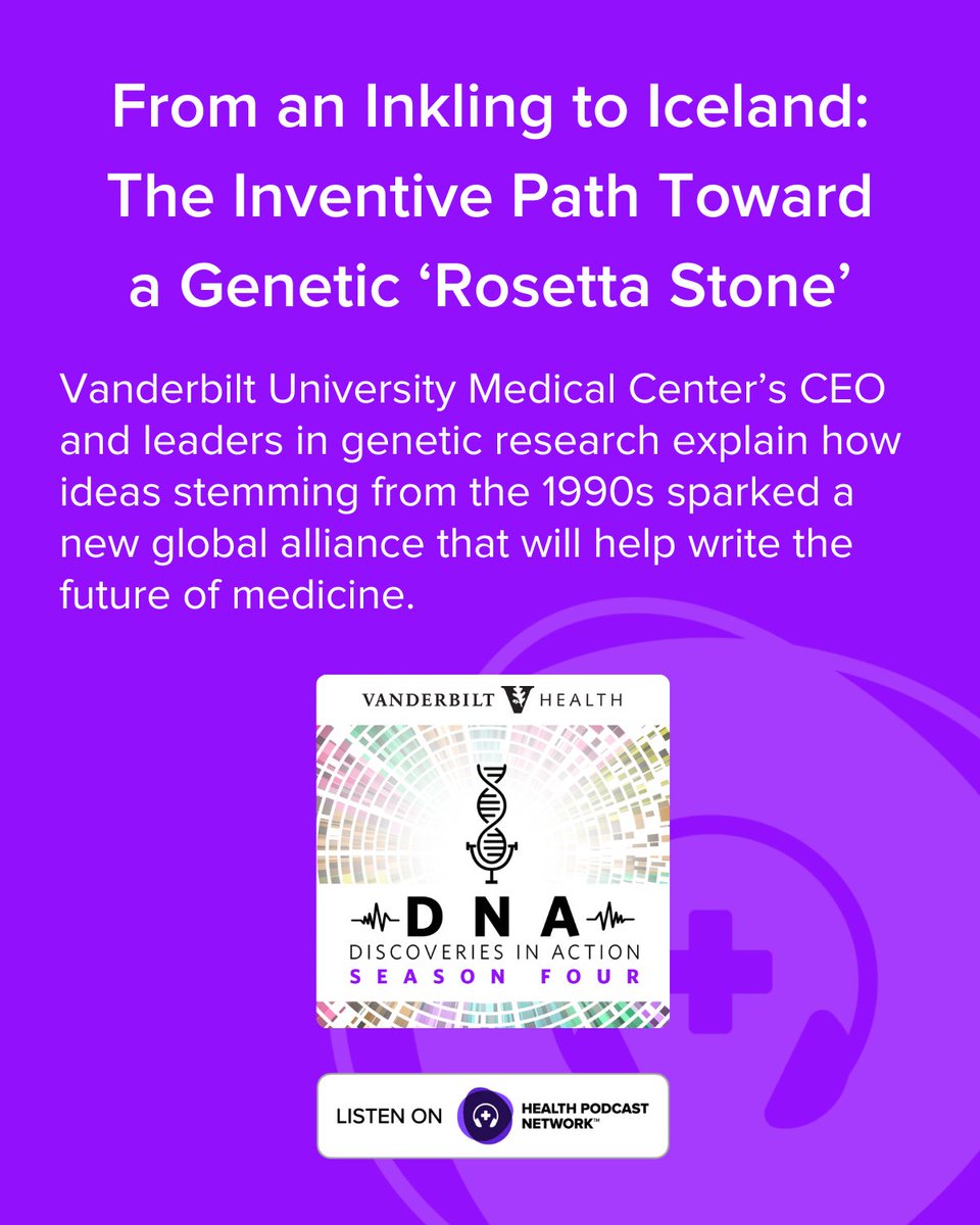 Transformative change takes intergenerational vision, discipline and commitment. 

Listen now to episode one of @VUMC_Insights: healthpodcastnetwork.com/episodes/vande…

#ListenDNA #Health #HealthPodcast #FutureOfHealth