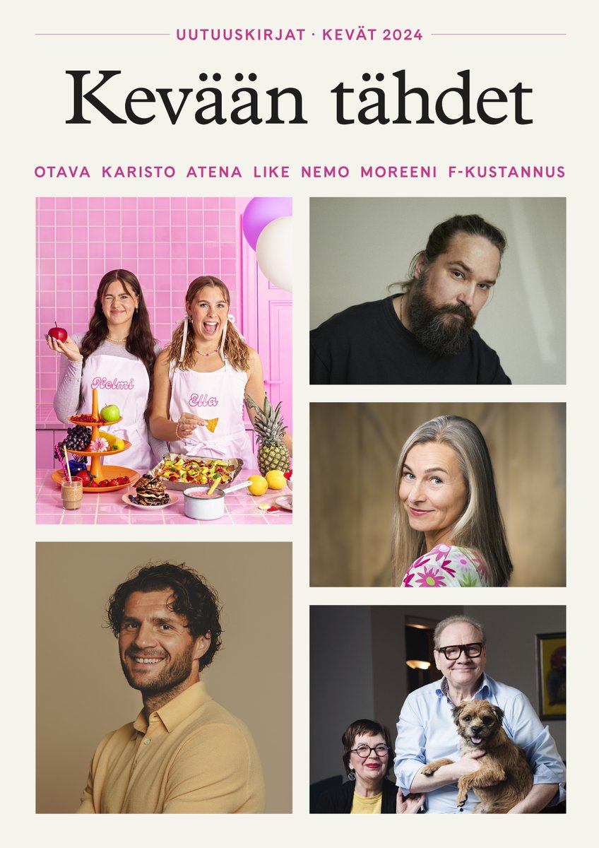Vuosi lähenee loppuaan, mutta me kustantamossa olemme jo kääntäneet katseemme kohti ensi kevättä - tässäpä kevään 2024 uutuuskatalogi, olkaa hyvät! 😍 Mitä uutuutta sinä odotat eniten?👇

Katalogia pääset selaamaan täältä: bit.ly/3QNwVZd