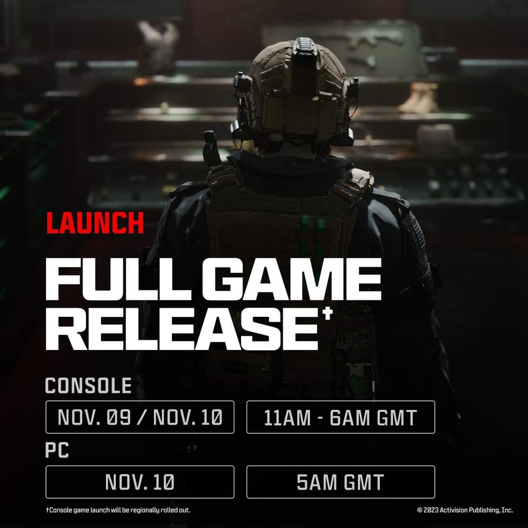 GameOnNow20's tweet photo. Here's your #MW3 launch updates #MWIII #CallofDuty https://t.co/IiuVzDKDyn