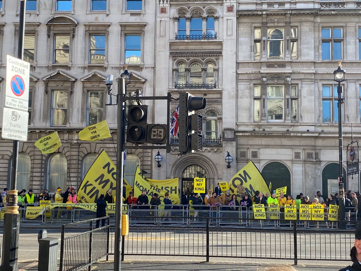An unelected head of state presides over a ceremony in an unelected second chamber. This isn’t democratic - that’s why we’re taking a stand. #NotMyKing #AbolishTheMonarchy
