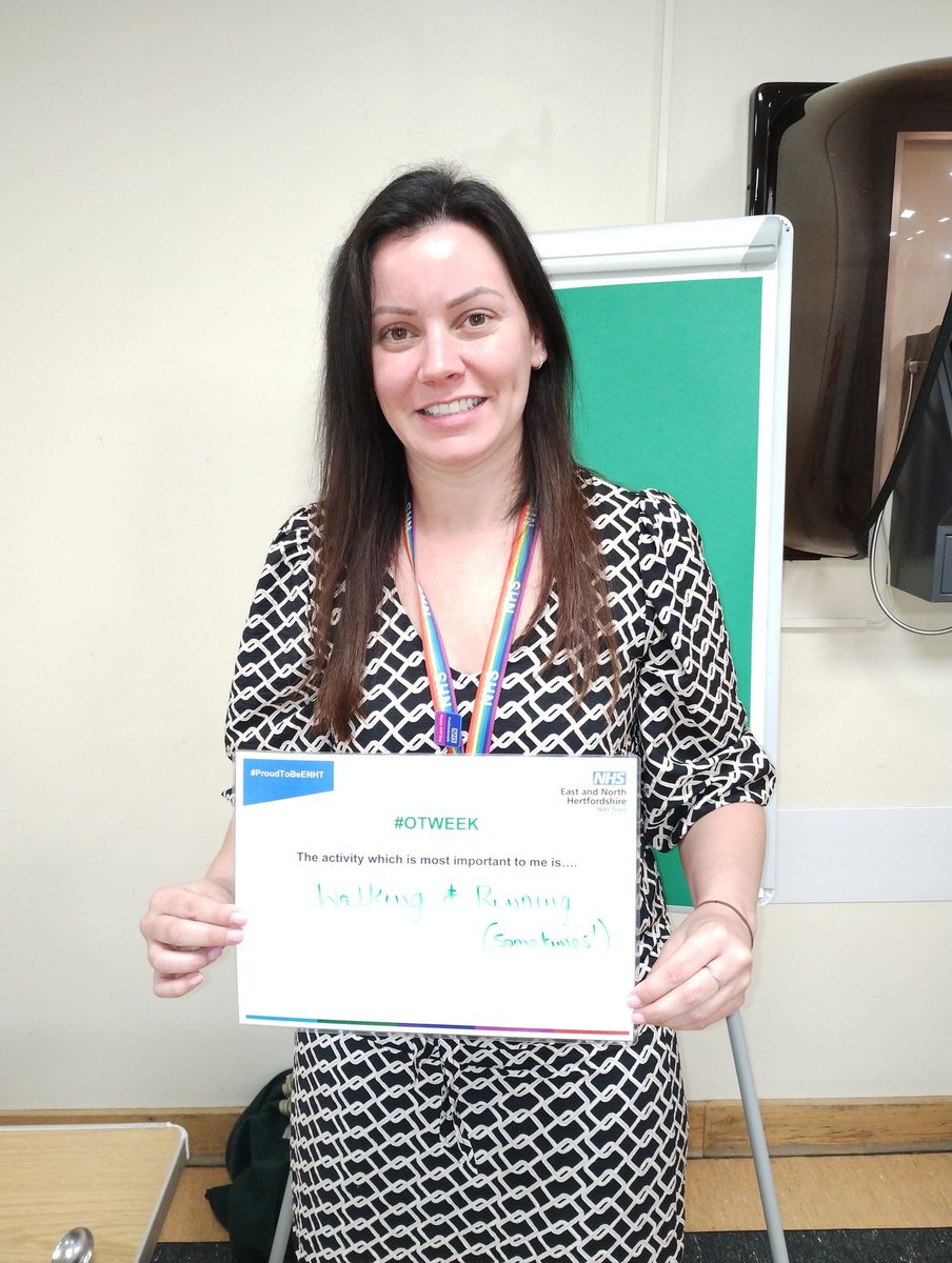 EandNTherapy's tweet photo. Just some of our fabulous OTs here @enherts  telling us what activities are important to them this #OTweek. Tell us in the comments what activities you love to do and why it's important to you to keep active @theRCOT @WeAHPs @ENHHCharity https://t.co/7D8LCkxjB2