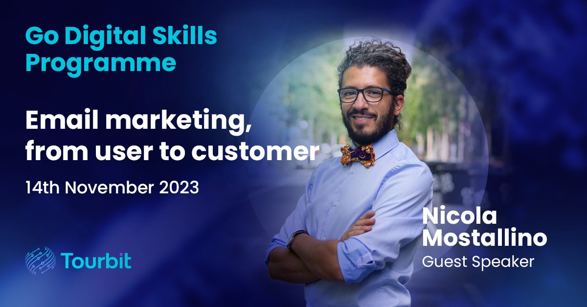 🌟Meet Nicola Mostallino, our guest speaker for the Go Digital Skills Programme webinar on Nov 14th.

With expertise in digital marketing and informatics, Nicola will share insights on "Email marketing, from user to customer", on Nov 14th.

🗓️Register now: rb.gy/qiis2