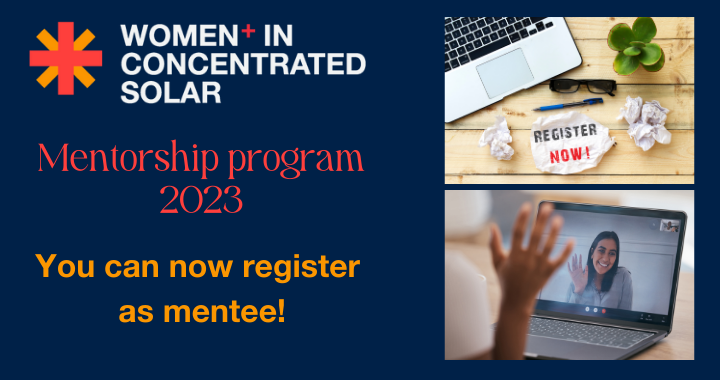 WomenConcSolar's tweet photo. We are starting a mentorship program for women and other underrepresented genders in the concentrated solar sector. 
You can register as mentee!
Learn more: https://t.co/UPxFioy0lD
Register: https://t.co/61Emxlm2vc
☀️💁‍♀️🌱 
#solarthermal #concentratedsolar #csp https://t.co/XH5So6AfQJ