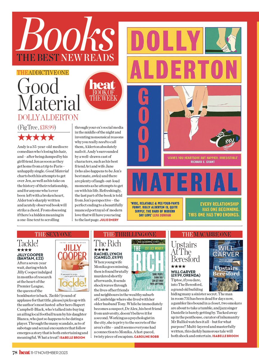 pussmilligan's tweet photo. It's a crisp autumnal @heatworld day and I have crackers from Dolly Alderton, Jilly Cooper, @r_lynchcrime and @will_carver @OrendaBooks @canelo_co @randomhouse @FigTreePenguin https://t.co/tNrZU0lHCc
