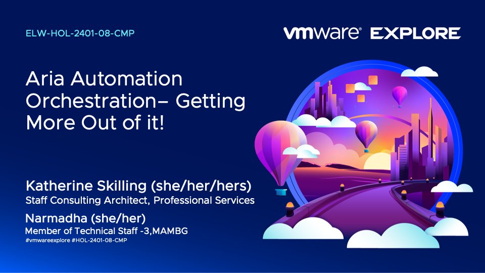 Want to learn more about @VMwareAriaAuto #Orchestrator but don't know where to start? @VMwareHOL have you covered at 11:30 with a Expert-led Workshop with @skillk01! Even if you are not registered, come along and get wait-listed! #vExpert