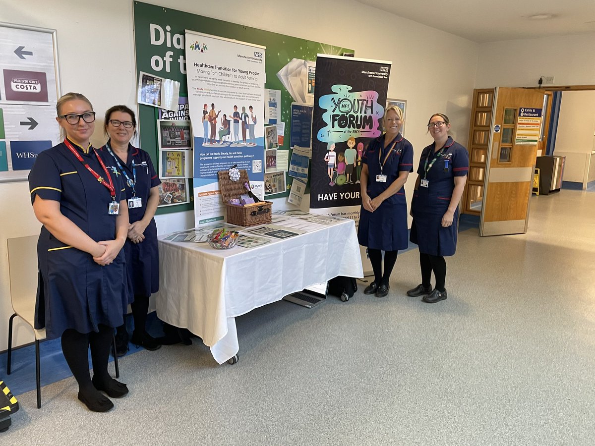 The WTWA Transition in Healthcare Stand to raise awareness to support children and young people in our care. Please visit us outside The Comfort Kitchen today <a href="/cardiologymatr1/">Nicky Collins</a> <a href="/himynameisjaneg/">Jane Grimshaw</a> <a href="/Narinde40612684/">Narinder Saini</a> <a href="/MarieMars4/">Dr Marie Marshall MBE</a> @mftchiefnurse <a href="/alisonlynch65/">Alison Lynch</a>