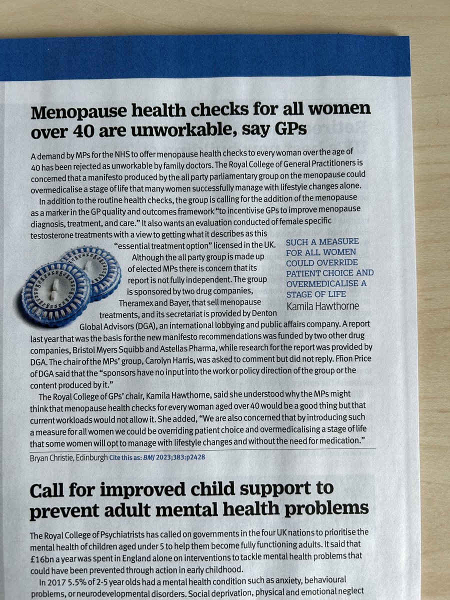 Article in the BMJ. What's your views!? 

#controversial #NHS #primarycare #healthcare #menopause #perimenopause #hormones #HRT #patientchoice #personalisedcare #menopausesupport #healthblog