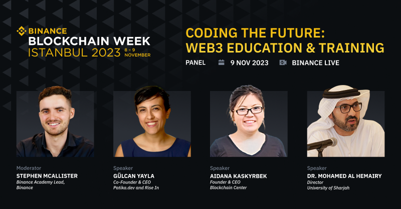 BinanceAcademy's tweet photo. How do we increase the reach and effectiveness of Web3 education across the globe?

Join Binance Academy and our three esteemed guests as we go live from the Main Stage at #BinanceBlockchainWeek to find out!  

📅 Nov 9th
⏰ 3:50 pm 
📹 Binance Live https://t.co/RlGWpSIhe0 https://t.co/JbkFNPv5lg