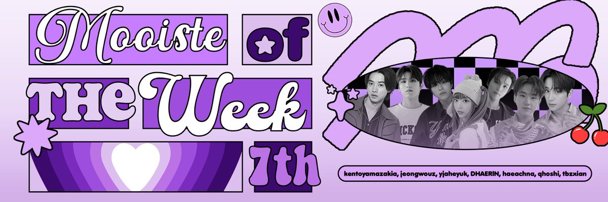 Big appreciation to our Mooiste Of The Week 7. Congratulations to @kentoyamazakia, <a href="/jeongwouz/">PARK.</a>, <a href="/yjaheyuk/">Yoon</a>, @DHAERlN, @haeachna, <a href="/qhoshi/">ؘ HOSHI?!</a>, and <a href="/tbzxian/">hyunjae</a>!