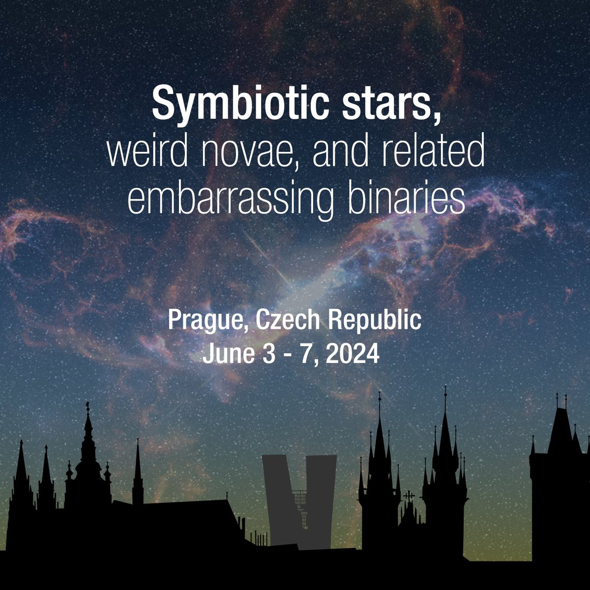 Are you interested in symbiotic stars, or other related strange binaries? Come to Prague at the beginning of June next year! 

We are organizing the conference 'Symbiotic stars, weird novae, and related embarrassing binaries'!

symbiotics2024.cuni.cz