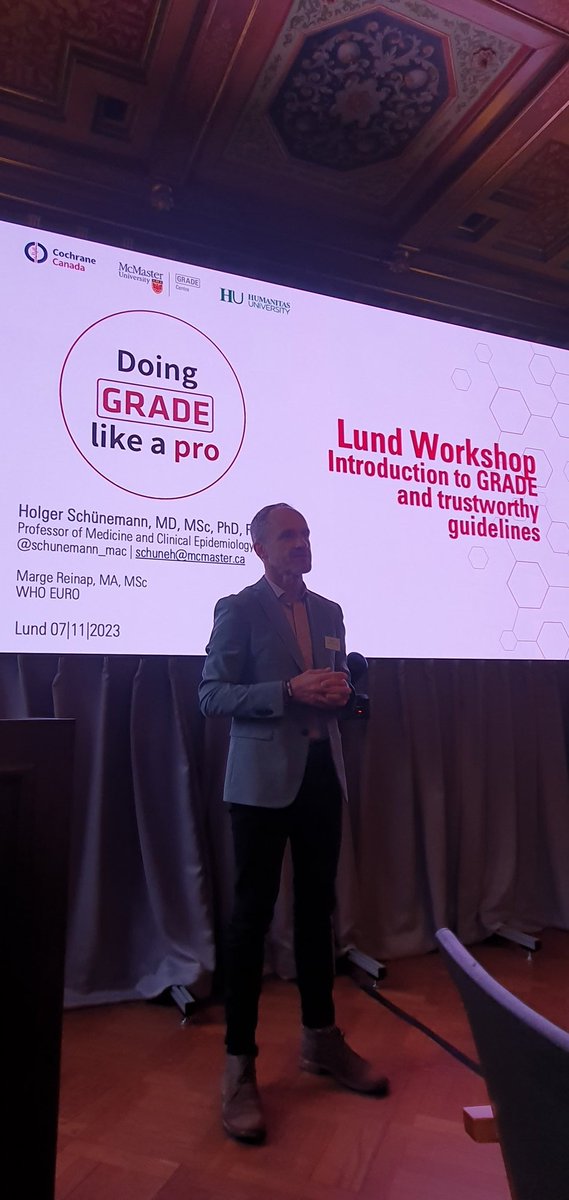 Matteo Bruschettini (@mbruschettini) on Twitter photo Exciting kick-off of the two-day workshop on Evidence to Decision framework and Adolopment, organized by <a href="/CochraneSweden/">Cochrane Sweden</a>, by <a href="/schunemann_mac/">Holger Schünemann</a>
Great to have engaged attendees from all Sweden. Exciting kick-off of the two-day workshop on Evidence to Decision framework and Adolopment, organized by <a href="/CochraneSweden/">Cochrane Sweden</a>, by <a href="/schunemann_mac/">Holger Schünemann</a>
Great to have engaged attendees from all Sweden.