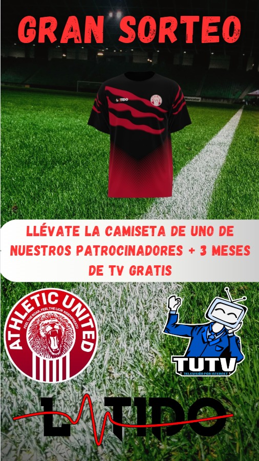 📢📢Atención 📢📢

❗❗ Sorteamos una camiseta con <a href="/latidoshop/">Latido</a> y tres meses de TV gratis con <a href="/TutvShop/">📺TuTvPerfecta📺</a> ❗❗

Solo debes hacer lo siguiente
Seguir a
<a href="/Athl3tic_United/">Athletic United eSports</a> 
<a href="/TutvShop/">📺TuTvPerfecta📺</a> 
<a href="/latidoshop/">Latido</a> 
y darle a RT 

Animaros es una buena ocasión de llevarnos en vuestro corazon