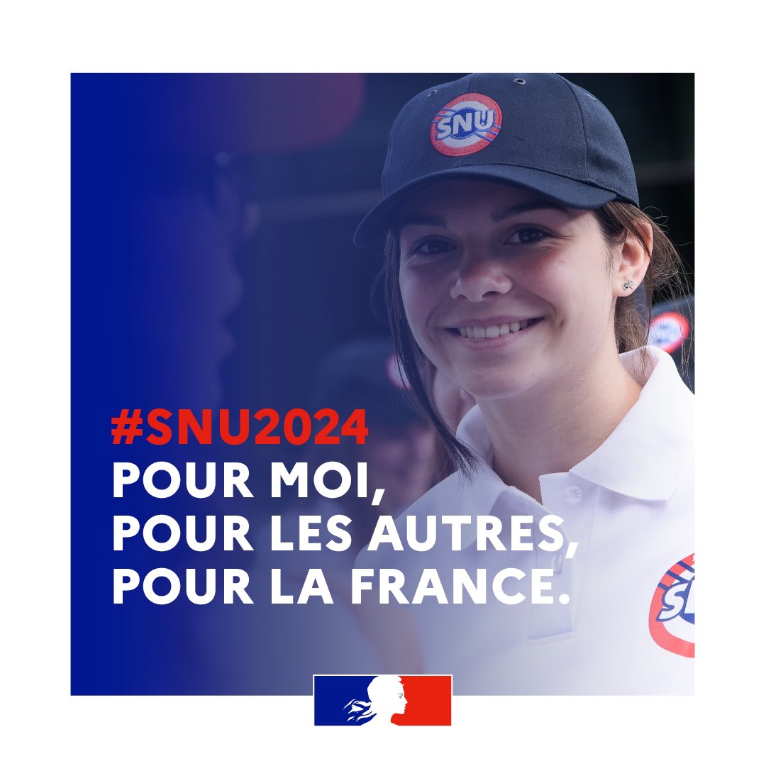 📣 Tous à vos candidatures ! 

Depuis hier, les inscriptions sont ouvertes pour le #SNU2024. 

🫵 Après avoir réuni 40 000 jeunes de 15 à 17 ans en 2023, les séjours de cohésion continuent et prennent de l’ampleur. Pourquoi pas vous ? 

Rendez-vous ici ⤵️
snu.gouv.fr