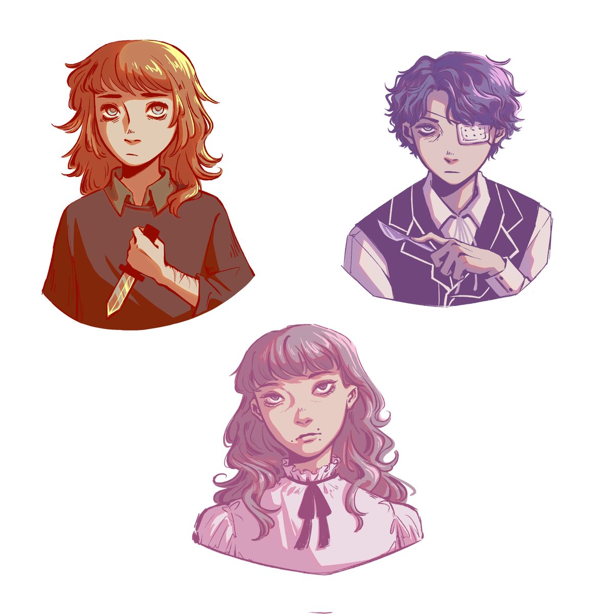 Quick funger portraits for stickers + daan and marina (I haven't played termina yet 👍)
#fearandhunger