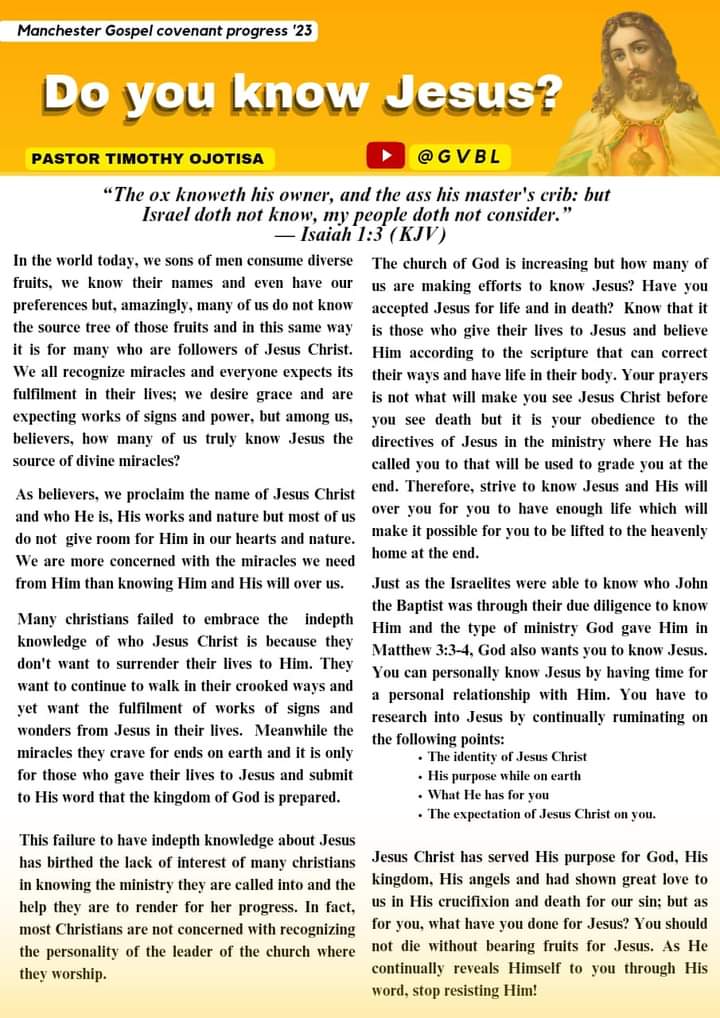 ajaluogun's tweet image. Strive to know Jesus . #igem #gospelconvenantprogress #covenantprogress #manchestergospelprogress #wordoflife #God’sgospel