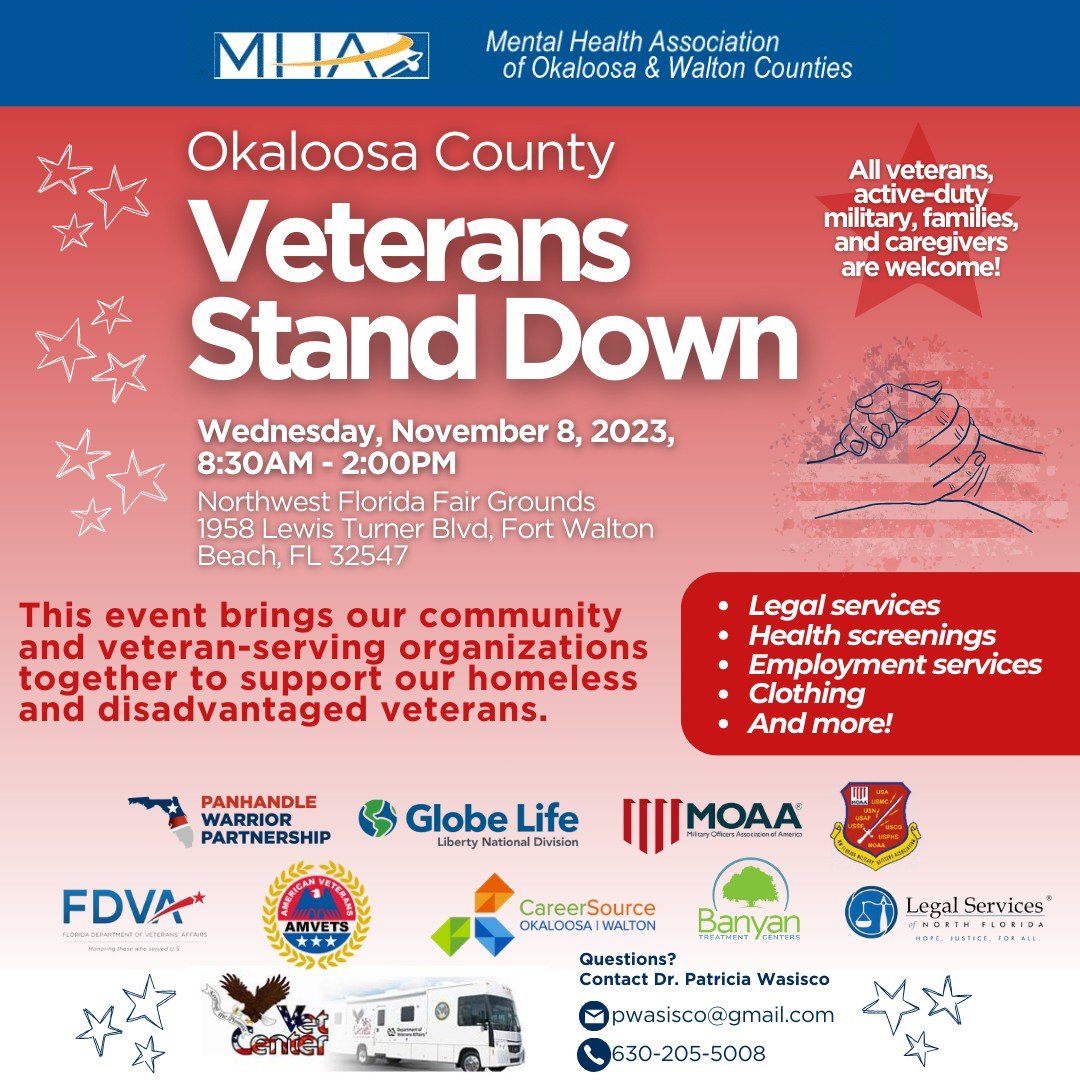 🌟Florida friends: Panhandle Warrior Partnership is hosting the #OkaloosaCounty #VeteranStandDown tomorrrow from 8:30am-2:00pm/ET at the Northwest Florida Fairgrounds. Come out and support our veterans in need. 🇺🇸🤝✨