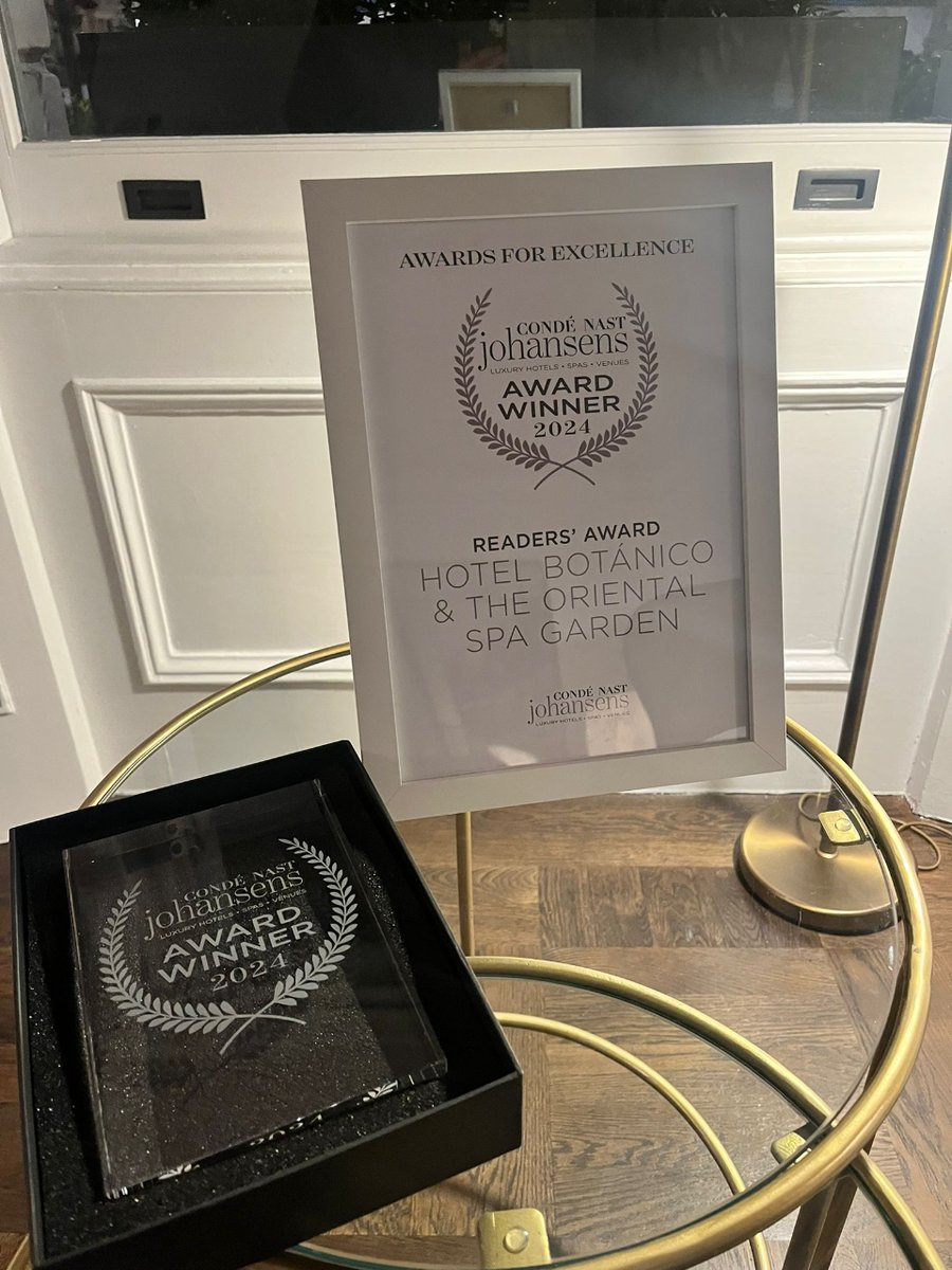 Hotel Botánico*****GL (@hotelbotanico) on Twitter photo Hemos sido premiados por los lectores de <a href="/CNJohansens/">Condé Nast Johansens</a> con el reconocimiento "Readers Award for Excellence" en la gala celebrada ayer en Londres. Muchas gracias a todos los lectores, a los huéspedes que confían en nosotros cada año y a todo el equipo humano de nuestro hotel. Hemos sido premiados por los lectores de <a href="/CNJohansens/">Condé Nast Johansens</a> con el reconocimiento "Readers Award for Excellence" en la gala celebrada ayer en Londres. Muchas gracias a todos los lectores, a los huéspedes que confían en nosotros cada año y a todo el equipo humano de nuestro hotel.
