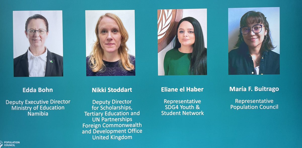 ⏰8 Nov 10-10:45AM <a href="/UNESCO/">UNESCO 🏛️ #Education #Sciences #Culture 🇺🇳</a> HQ PartnershipHub 🌎Accountability Dashboard #GenderEquality #SDG4🚀 with Nikki Stoddart <a href="/FCDOGovUK/">Foreign, Commonwealth & Development Office</a>    Edda Bohn MoE Namibia, Maria Buitrago <a href="/Pop_Council/">Population Council</a> &amp; <a href="/ElianeHaber/">Eliane R. El Haber</a> <a href="/Education2030UN/">Education 2030</a> 
Register👉 forms.office.com/pages/response… 
More👉 unesco.org/sdg4education2…