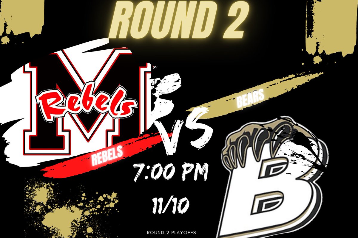 Round 2 playoffs vs Maryville 
🎟️ $10
📍 Bradley 
⏰ 7 pm 
📻 101.3 FM "The Buzz."

📺 nfhsnetwork.com/events/bradley…. ( paid subscription )