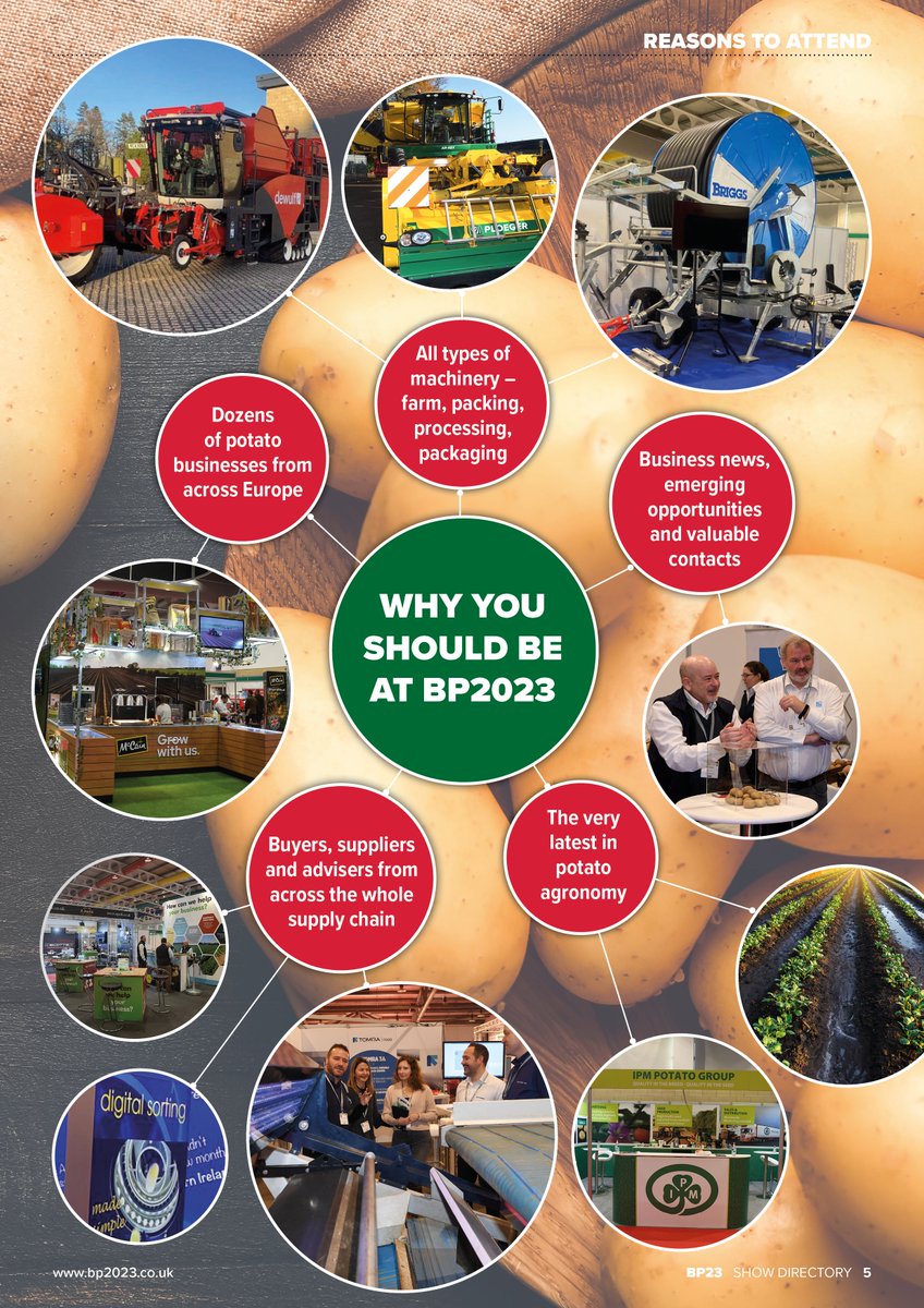 Welcome to your Show Directory!

BP2023 Potato Industry Event will be open on 22nd November from 9.30am-5pm, and 23rd November from 9am-4pm.

Not registered yet? BEAT the queues, register as a visitor for FREE here:

bp2023.co.uk/registration/i…