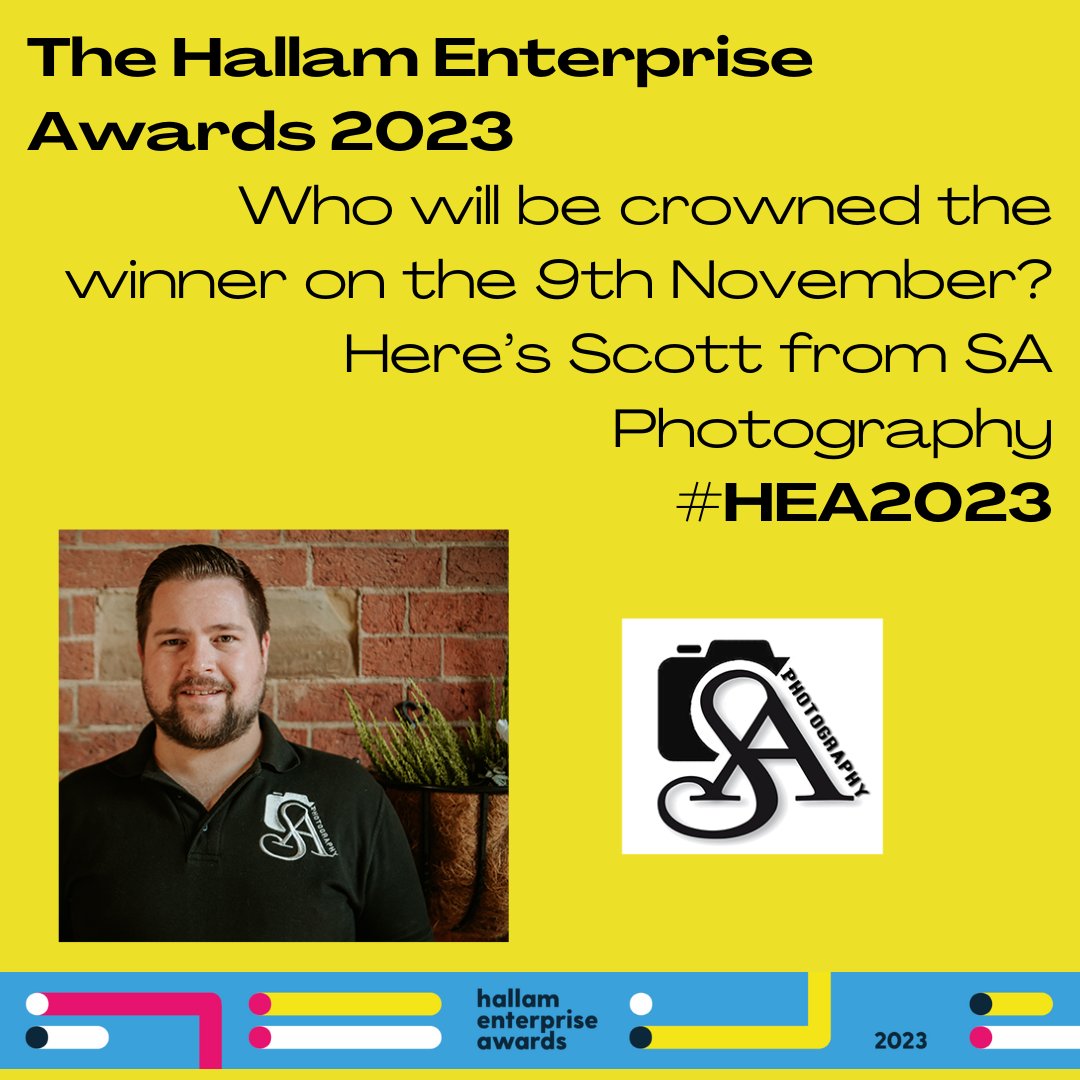 Introducing the final 3 for the Hallam Enterprise Awards later this week. Here is photographer Scott, who is one of the 10 finalists competing for a share of the £10k prize money! 🏆 Watch videos from all our finalists here: shuenterprise.co.uk/hea2023/ #HEA2023