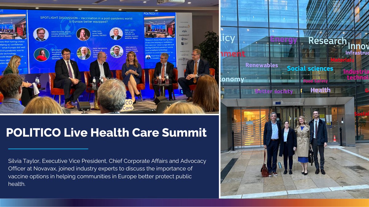 Novavax (@novavax) on Twitter photo Our Executive Vice President, Chief Corporate Affairs and Advocacy Officer, <a href="/SilT2/">Silvia Taylor</a>, attended <a href="/LivePOLITICO/">POLITICO Live</a>'s #POLITICOHealthCare Summit alongside industry experts to discuss the importance of vaccine options. Learn more here: politico.eu/healthcare-sum… Our Executive Vice President, Chief Corporate Affairs and Advocacy Officer, <a href="/SilT2/">Silvia Taylor</a>, attended <a href="/LivePOLITICO/">POLITICO Live</a>'s #POLITICOHealthCare Summit alongside industry experts to discuss the importance of vaccine options. Learn more here: politico.eu/healthcare-sum…