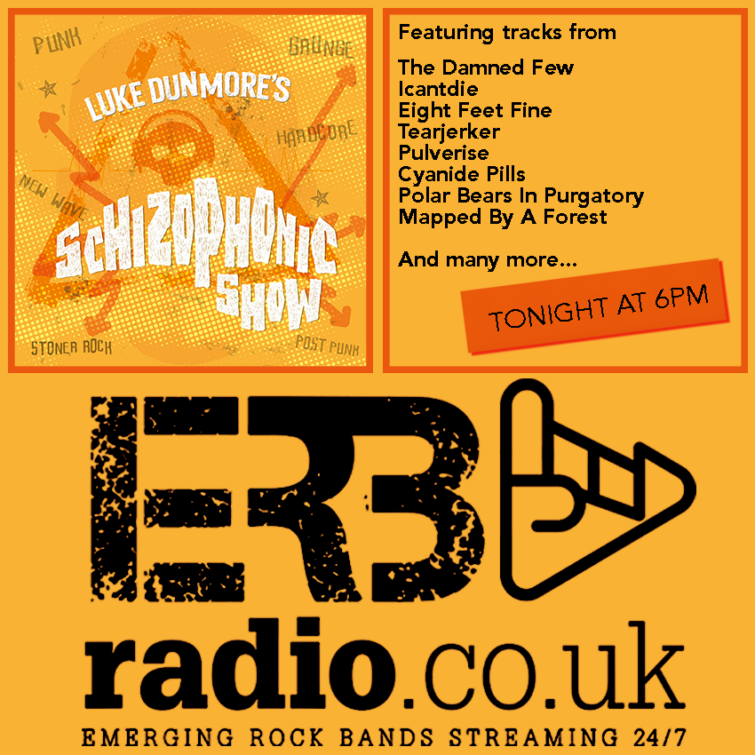 Luke Dunmore is back with a splendid selection of choons on the #TheSchizophonicShow tonight at 6pm, featuring <a href="/bellemortemusic/">Belle Morte</a> | @funnypunkband | <a href="/thetoadies/">Toadies (Official)</a> | @_icantdie | <a href="/EightFeetFine/">Eight Feet Fine</a> | <a href="/PulveriseUK/">👊Pulverise👊</a> | <a href="/PolkadotTweets/">Polkadot Cadaver</a> | <a href="/nobromusic/">NOBRO</a> | <a href="/sunmachineband/">SUNMACHINE</a> | <a href="/WebbOfficialUK/">WEBB 🇬🇧</a>...