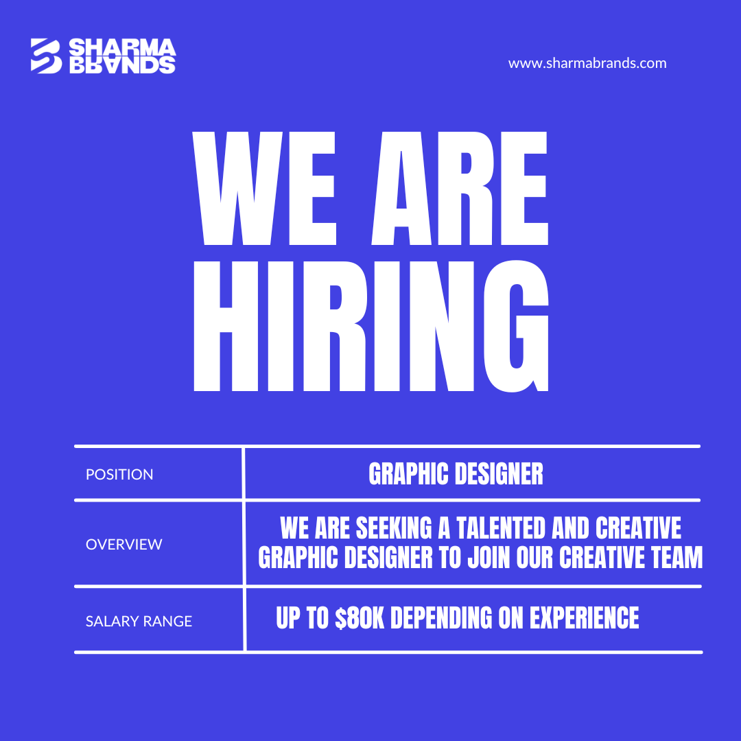 SharmaBrands's tweet photo. We’re hiring a graphic designer at Sharma Brands 🎉

Apply using this link:
https://t.co/FxRGTQ9Xlw https://t.co/BAkPmVjcSz
