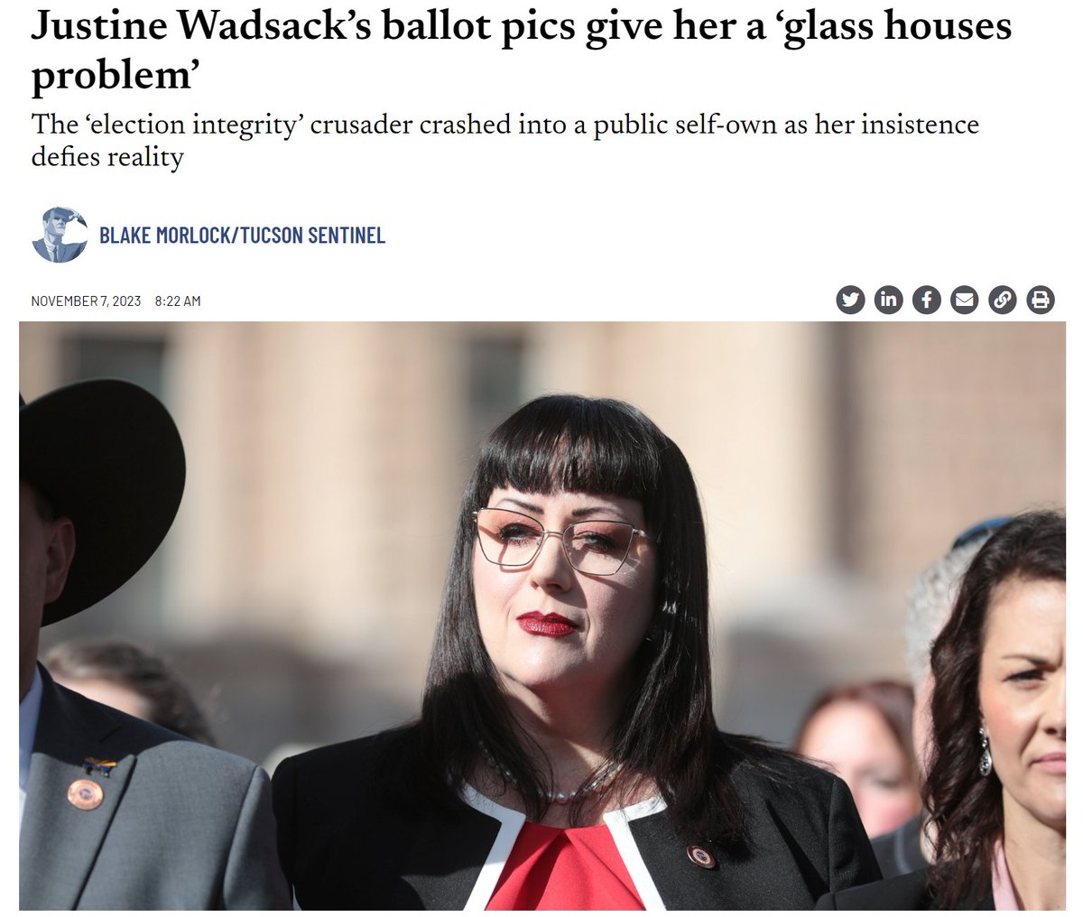 OPINION | The 'election integrity' crusader crashed into a public self-own as her insistence defies reality, via @BlakeMorlock1/@TucsonSentinel azmirror.com/2023/11/07/jus…