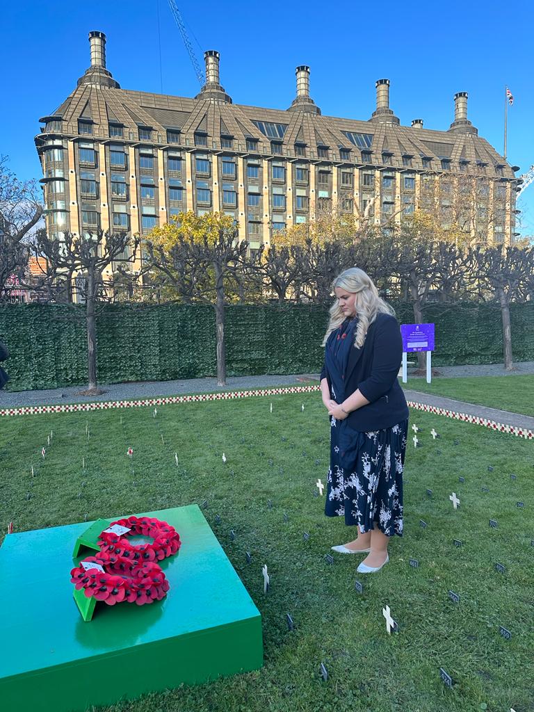 AlexDaviesJones's tweet photo. A privilege as ever to take part in Parliament's Constituency Garden of Remembrance on behalf of all in #Pontypridd & #TaffEly
It is an important time to show support for loved ones who lost their lives as well as those still serving in our Armed Forces.
#ParliamentRemembers https://t.co/RFdEk7Fl3E