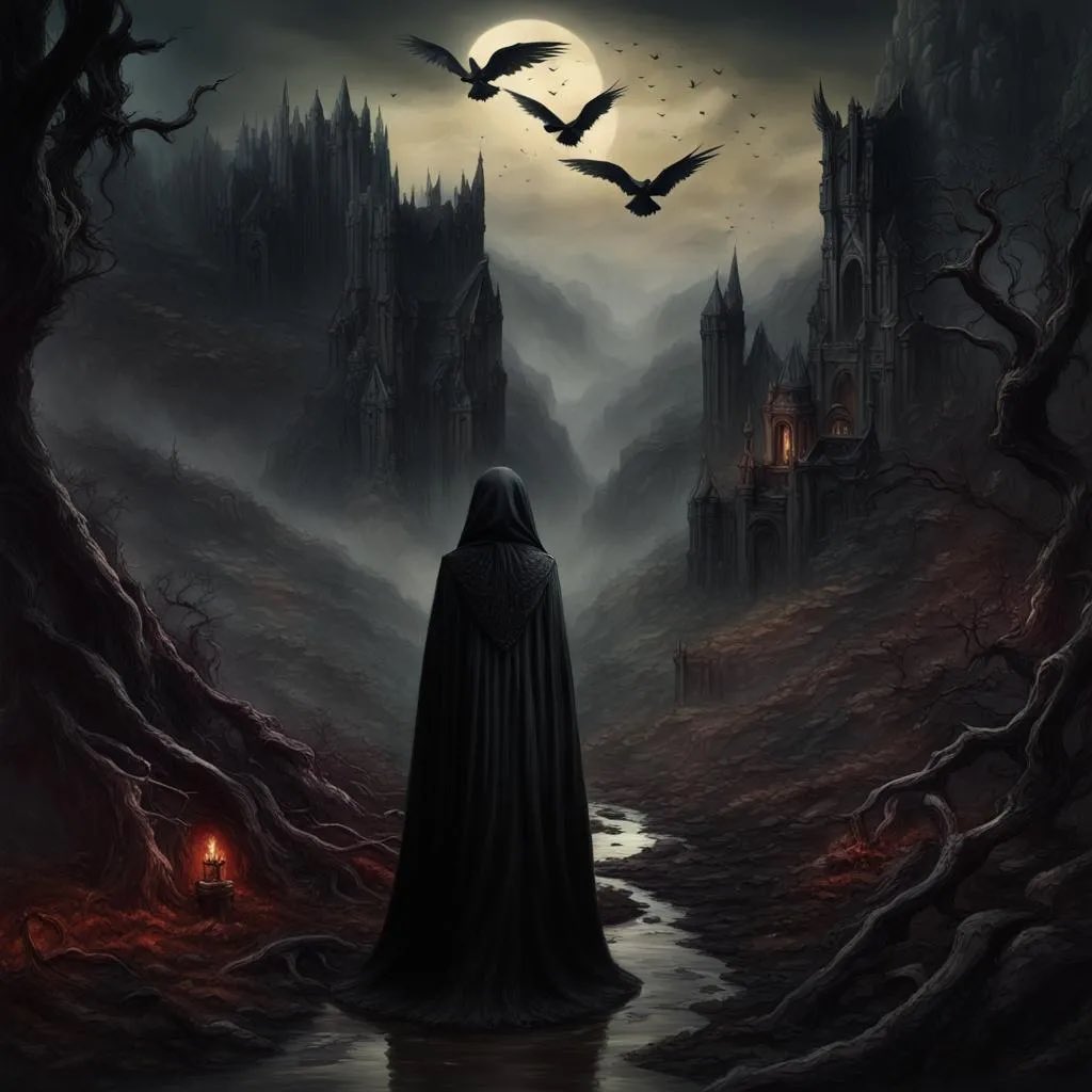 Spyder_Collins's tweet image. As I walk through the valley
of morbid death
where the darkness lingers
between merciless breaths
no longer can I take
from the Lethe

This time
I will be nevermore
I wonder
what the ebony cloak
has in store
for here my soul
is simple #fodder
for my demons, evermore

#vss365