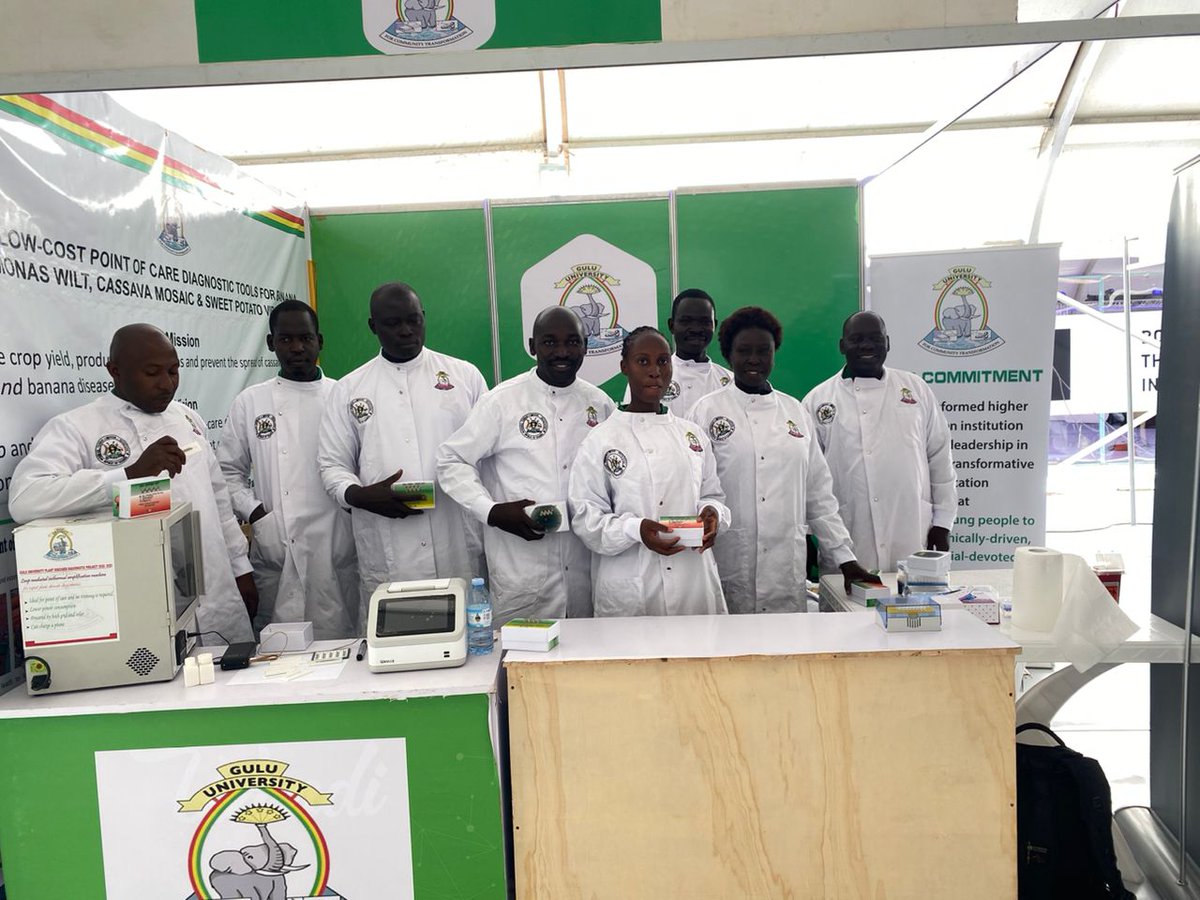 Gulu University (@guluvarsity) on Twitter photo It's day two and the Gulu University team led by Prof.Echodo Richard is demonstrating to the world at the National Science Week Test Kits for Cassava Mosaic, Banana Bacteria Wilt, and Sweet Potato Diseases from Kololo
This will go on until 11 November 2023 <a href="/Guluvarsitylabs/">Gulu University Multifunctional Research Labs</a> It's day two and the Gulu University team led by Prof.Echodo Richard is demonstrating to the world at the National Science Week Test Kits for Cassava Mosaic, Banana Bacteria Wilt, and Sweet Potato Diseases from Kololo
This will go on until 11 November 2023 <a href="/Guluvarsitylabs/">Gulu University Multifunctional Research Labs</a>