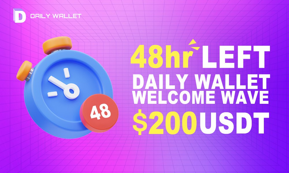 dailywalletTG's tweet photo. ⏰ Only 48 hours to go in our Daily Wallet Welcome Wave! 🌊 

🏆200u prize pool is waiting for you!  

Register the Daily Wallet bot and earn $Daily tokens everyday! 🎉  

🔗 Start your journey here: https://t.co/vd2pdg0WHp 
#Telegram  #Giveaway https://t.co/zSWnWfwVGb