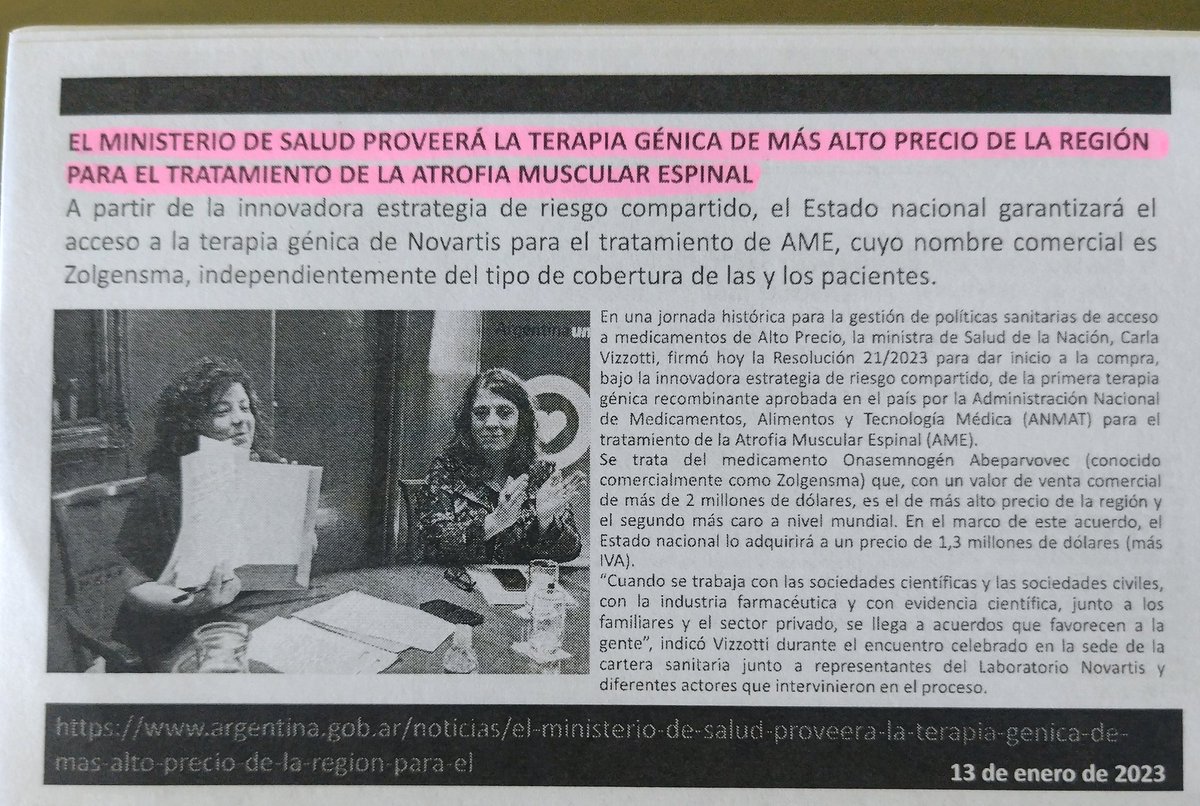 Viendo una clase de farmacogenética apareció esta noticia, la importancia de un Ministerio de salud 💜