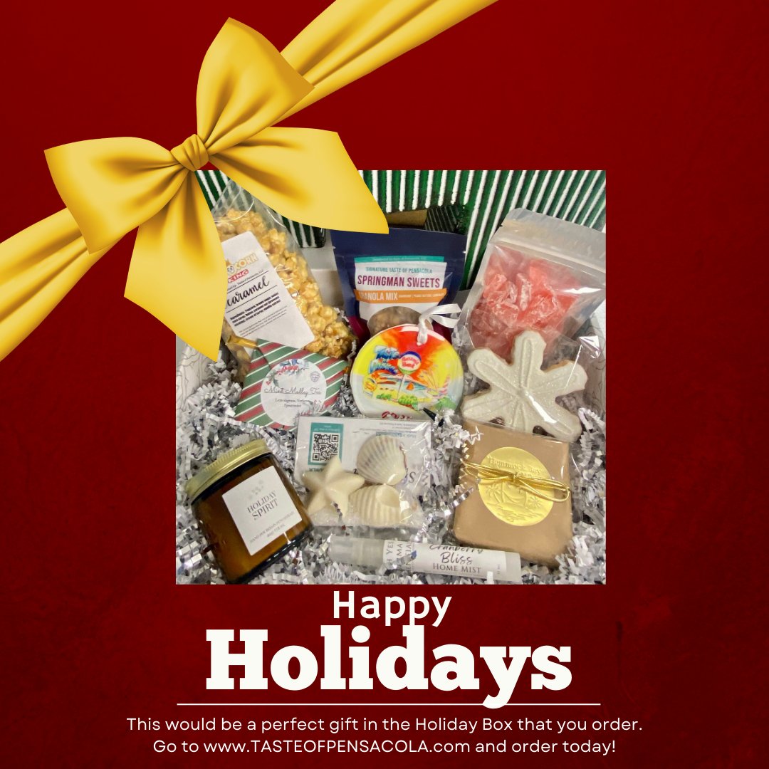 Discover the perfect holiday gift brimming with delightful treats and cherished mementos that will delight anyone. Don't wait for the holiday rush – secure yours today at TASTEOFPENSACOLA.com!
#pensacolagiftbox #customgifting #gifttingideas #giftset #thoughtfulgifts