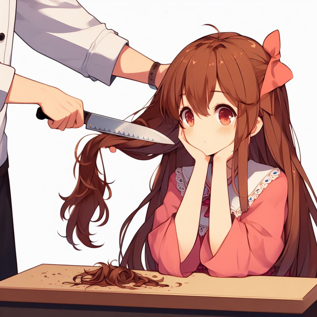 Hu_AIHaircut's tweet photo. Chef chopping girl hair
#BingAI #bingimagecreator #AnimeArt #animegirl #haircut #AIart #longhair #shorthair #bobbedhair #longtoshorthair #beforeafter #hair #hairstyle #AIgirl #girl https://t.co/JONO44pIyL