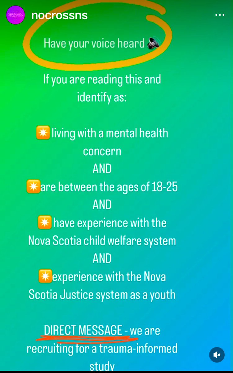 I am recruiting participants to support my PhD dissertation on the experience of multi-system involved youth in Nova Scotia. Please check out @nocrossns on Instagram and share, share, share! @DalHealth @phdhss @NSCSW @IWKHealth