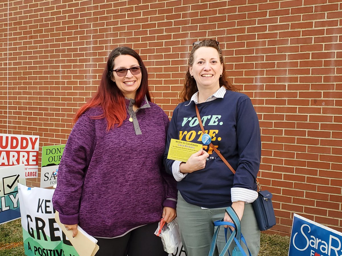 Everyone get out and vote today in Swift Run in Greene County! I'm with fantastic School Board write-in candidate Cara Bickers for Monroe District.