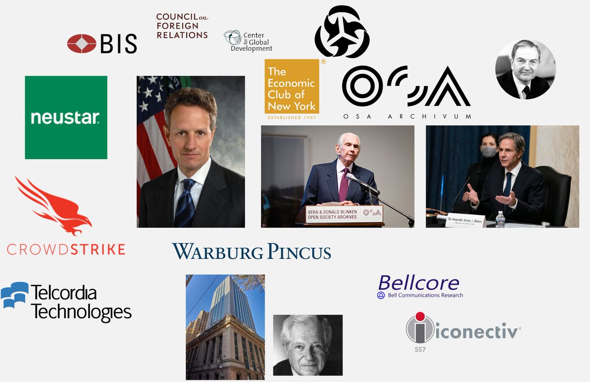 Vltra_MK's tweet photo. Donald Mayer Blinken - co-founder of the investment bank Warburg Pincus - the same firm that owned Crowdstrike, Telcordia (Ericsson) and Neustar all in 2011.

Donald co-founded the investment banking/venture capital firm of E.M. Warburg, Pincus & Co. in 1966.

Ambassador Blinken graduated Magna Cum Laude in Economics from Harvard  in 1948 after serving in the U.S. Army Air Corps during World War II [Western Union].

Honorary Trustee of the New York Philharmonic Society, an  overseer of the Nelson A. Rockefeller Institute of Government in Albany,  and served as Secretary-General of The World Federation of United Nations Associations from 2000 to 2004. He was a member of the Council on Foreign Relations, the National Committee on American Foreign Policy, and the board of the Project on Ethnic Relations.

His son, Antony Blinken, from his first marriage, is the United States Secretary of State in the presidency of Joe Biden.

In 2015, the Open Society Archives in Hungary was renamed the Vera and Donald Blinken Open Society Archives after receiving a major donation from the couple.

Ambassador Blinken was awarded the U.S. Department of Defense Award  for Distinguished Public Service, as well as being the first U.S. Ambassador to receive the Republic of Hungary’s highest civilian honor.

His father and mother were of Jewish descent and his father was originally from Kyiv (now the capital of Ukraine).