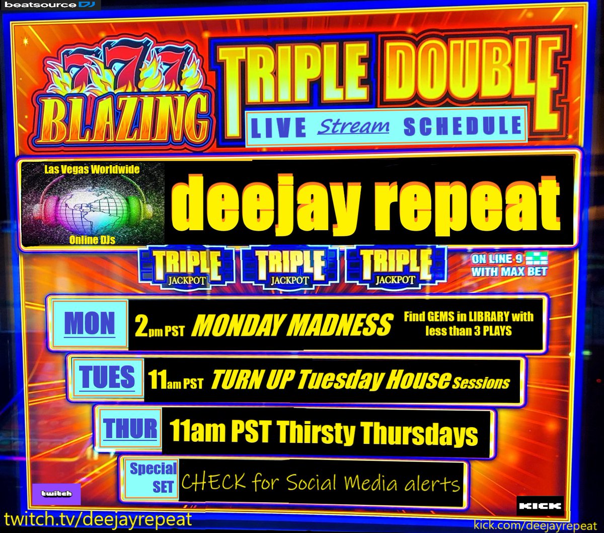 DeejayRepeat's tweet photo. FREE to WATCH & be a part of SOMETHING NEW on TWITCH!!!
COPY/PASTE in SEARCH bar to JOINE the party on YOUR TIME & check schedule:
https://t.co/QsI2zlHA09 OR https://t.co/FIVD5D95TP
#dance #music #djlife #dj #producer #party #electronicmusic #trending #dopedjs #LasVegas https://t.co/XneRslOIHZ