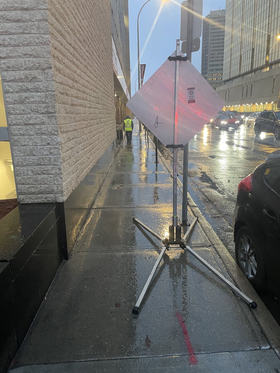 hubiquitous's tweet photo. Hey, ⁦@CityofRegina⁩, how is a mobility challenged person supposed to navigate this? Maybe put it on the street ¯\_(ツ)_/¯ cc ⁦@sidewalksofYQR⁩ https://t.co/SnHAsAoZH5