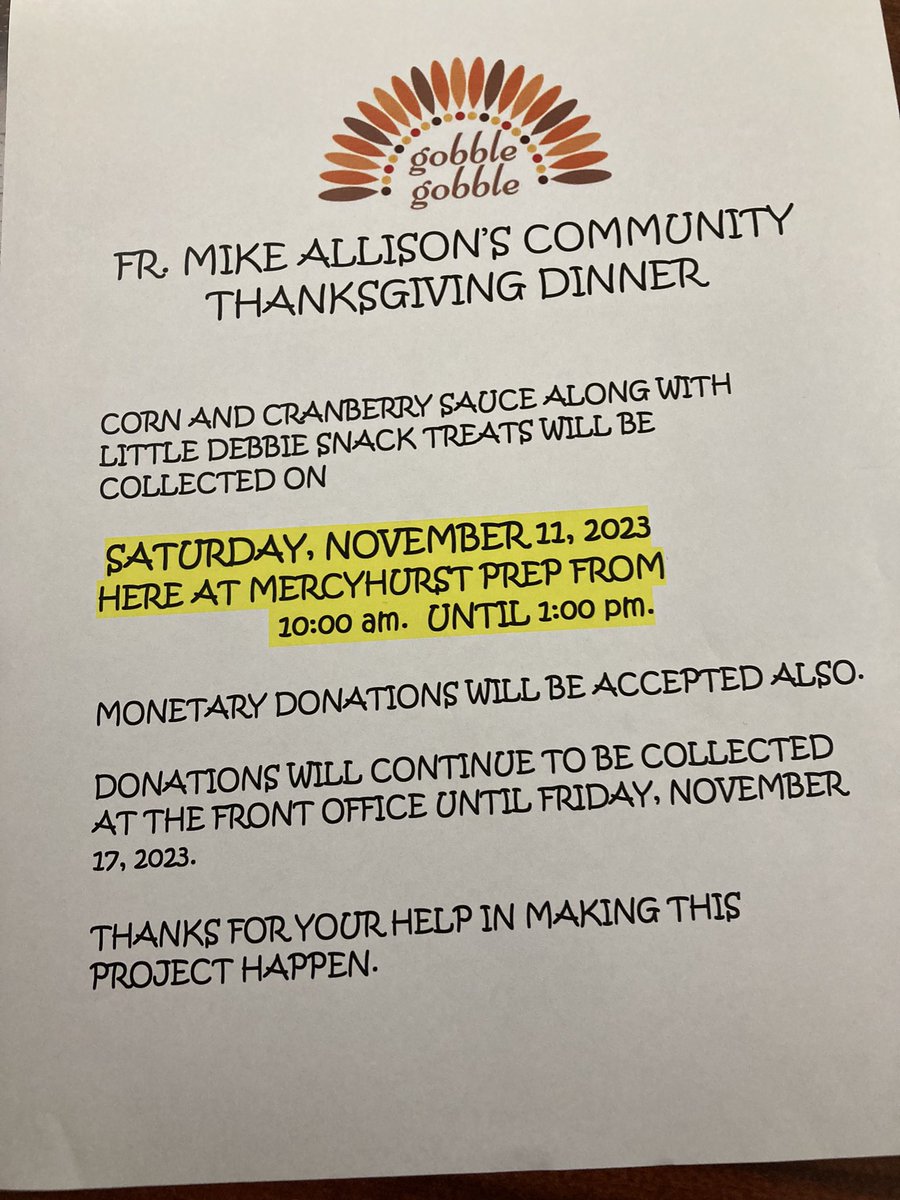 🍁🍁🍁THIS HAPPENS SATURDAY AT MPS…STOP BY AND ANY DONATION WILL BE APPRECIATED 🍁🍁🍁