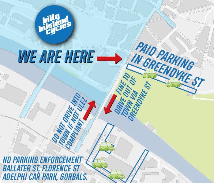 Love it or loathe it, it looks like the LEZ is here for a while.. while we'd always encourage you to cycle to the shop, it's not always possible so we have some suggestions on where you could park.

billybilslandcycles.co.uk/Glasgow-LEZ/