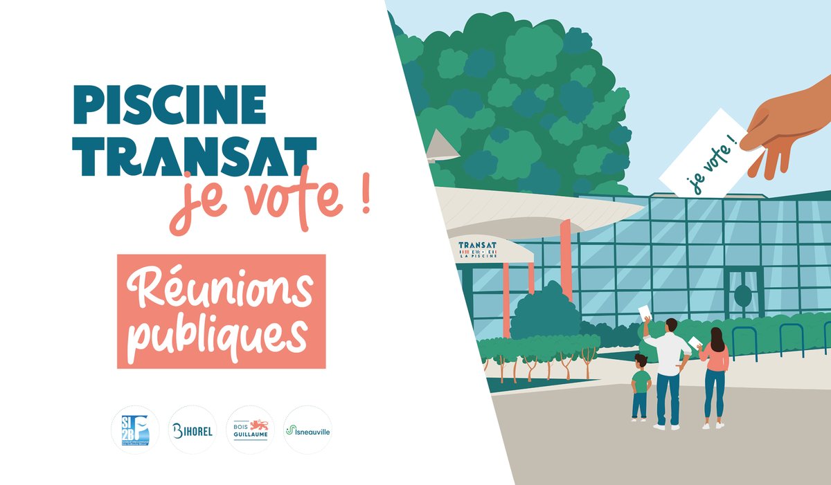 📆Les 7, 8 et 9 novembre à 18h30 rendez-vous pour les réunions publiques autour de la consultation de la piscine Transat !
→ jeudi 9 nov. à Bois-Guillaume / es. Guillaume le Conquérant
ℹ️ville-bois-guillaume.fr/consultation-c…