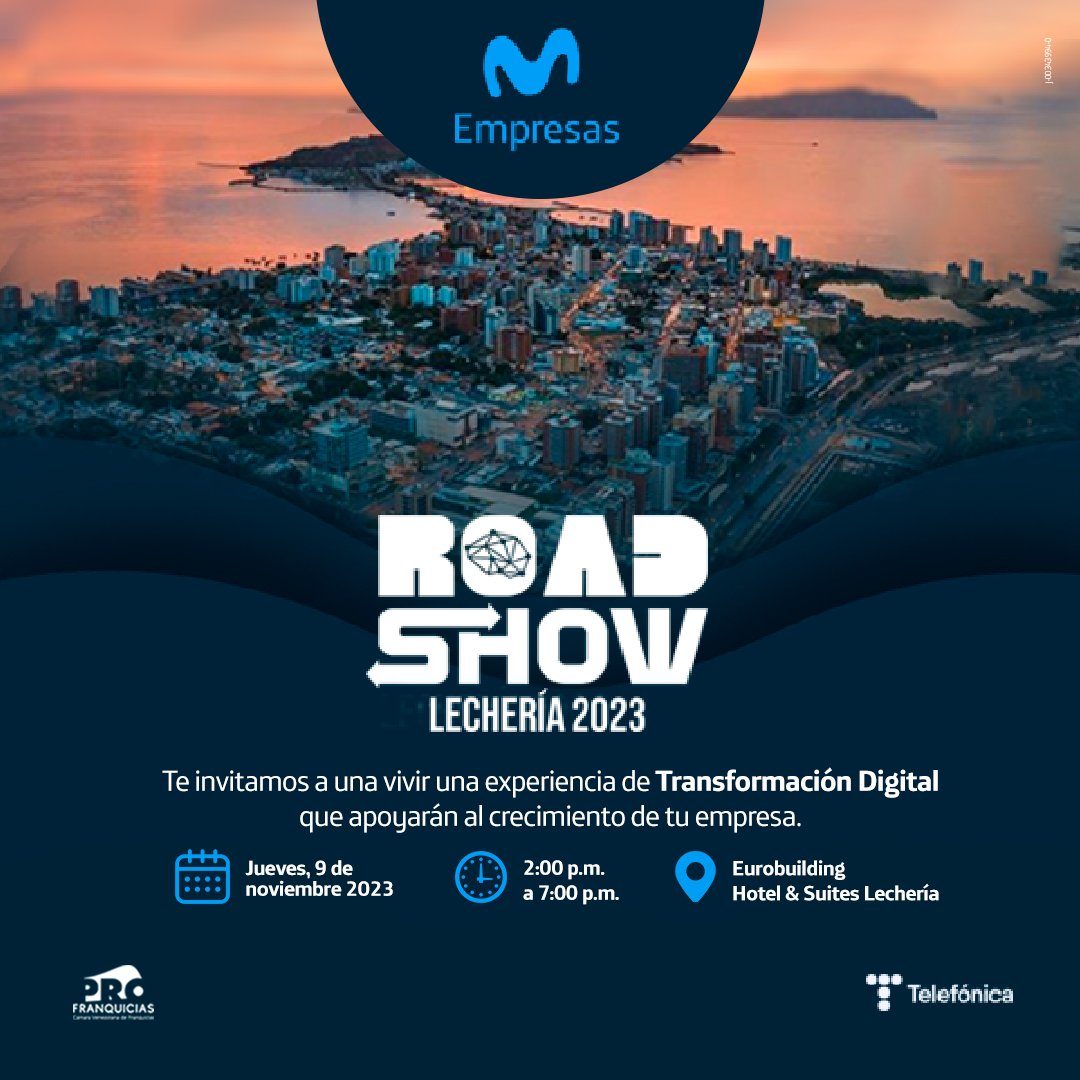 Acompáñanos este jueves al Road Show "Retos y Oportunidades del sistema de franquicias en Venezuela", un evento organizado por @profranquicias en el que conversaremos sobre las novedades tecnológicas dirigidas al sector empresarial que apoyarán el crecimiento de tu negocio.

📆 9