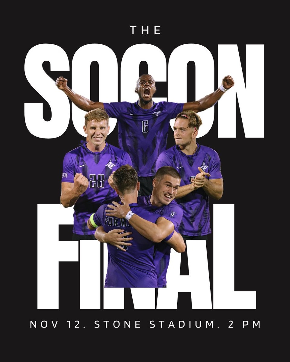 Mark your calendars. Men’s Southern Conference Championship. Pack out Stone Stadium on Sunday. #FUMS #HomeGame #Sunday #SoconChampionship